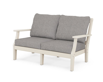 Martha Stewart by POLYWOOD® Chinoiserie Deep Seating Loveseat in Sand / Grey Mist