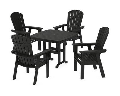 POLYWOOD® Nautical Curveback Adirondack 5-Piece Dining Set in Black