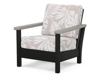 POLYWOOD® Harbour Deep Seating Chair in Black / Driftwood / Leaf Dune Burlap