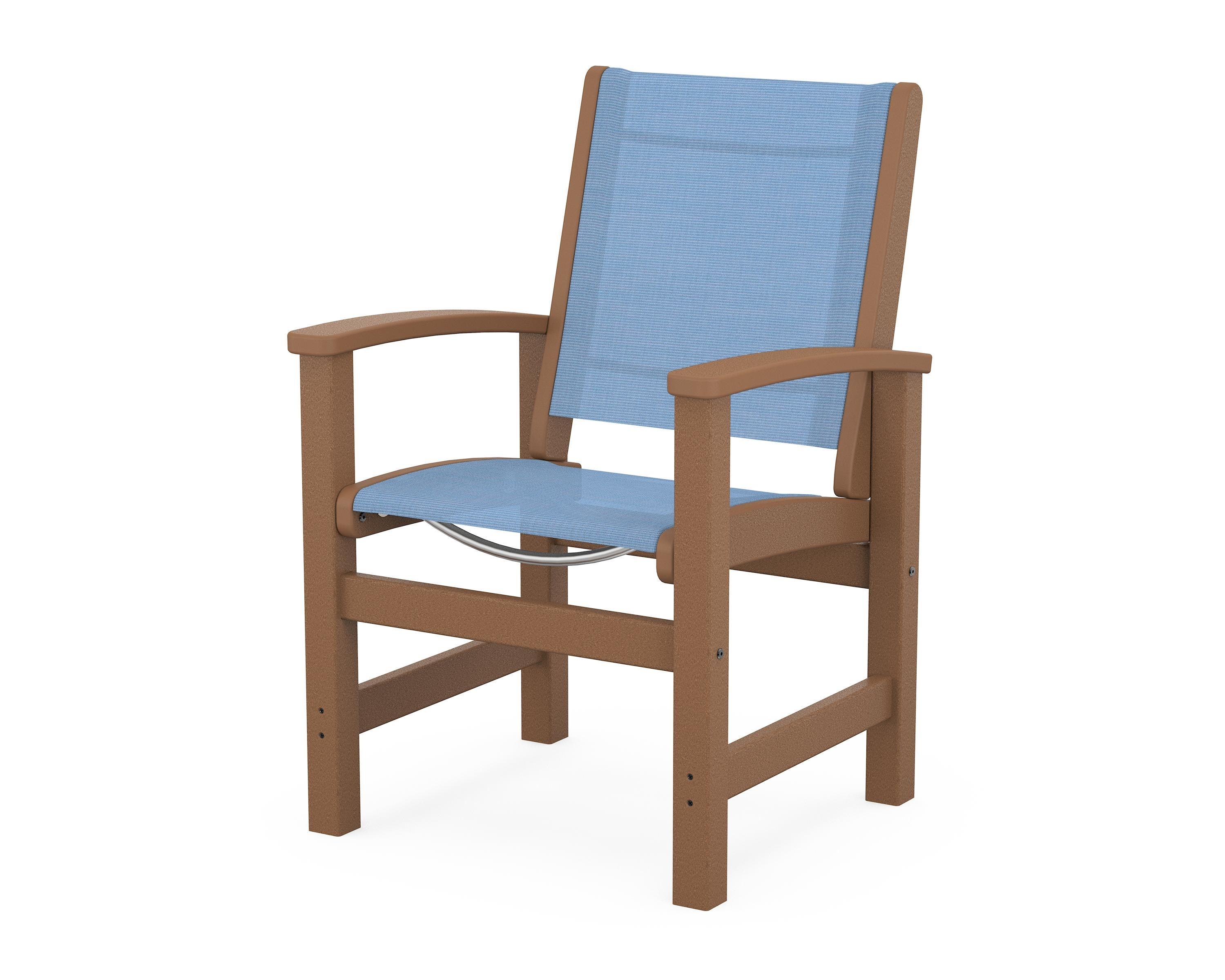 POLYWOOD® Coastal Dining Chair in Teak / Poolside Sling