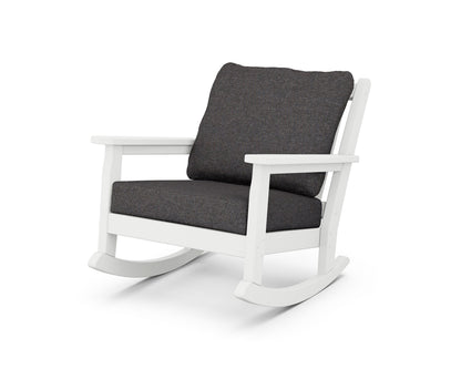 POLYWOOD® Chippendale Deep Seating Rocking Chair in White / Ash Charcoal