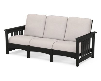 POLYWOOD® Club Mission Sofa in Black / Dune Burlap