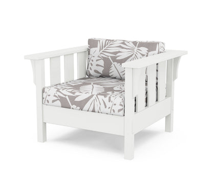 Martha Stewart by POLYWOOD® Acadia Deep Seating Chair in White / Leaf Grey Mist