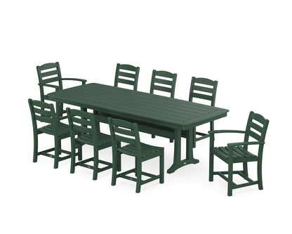 POLYWOOD® La Casa Café 9-Piece Dining Set with Trestle Legs in Green