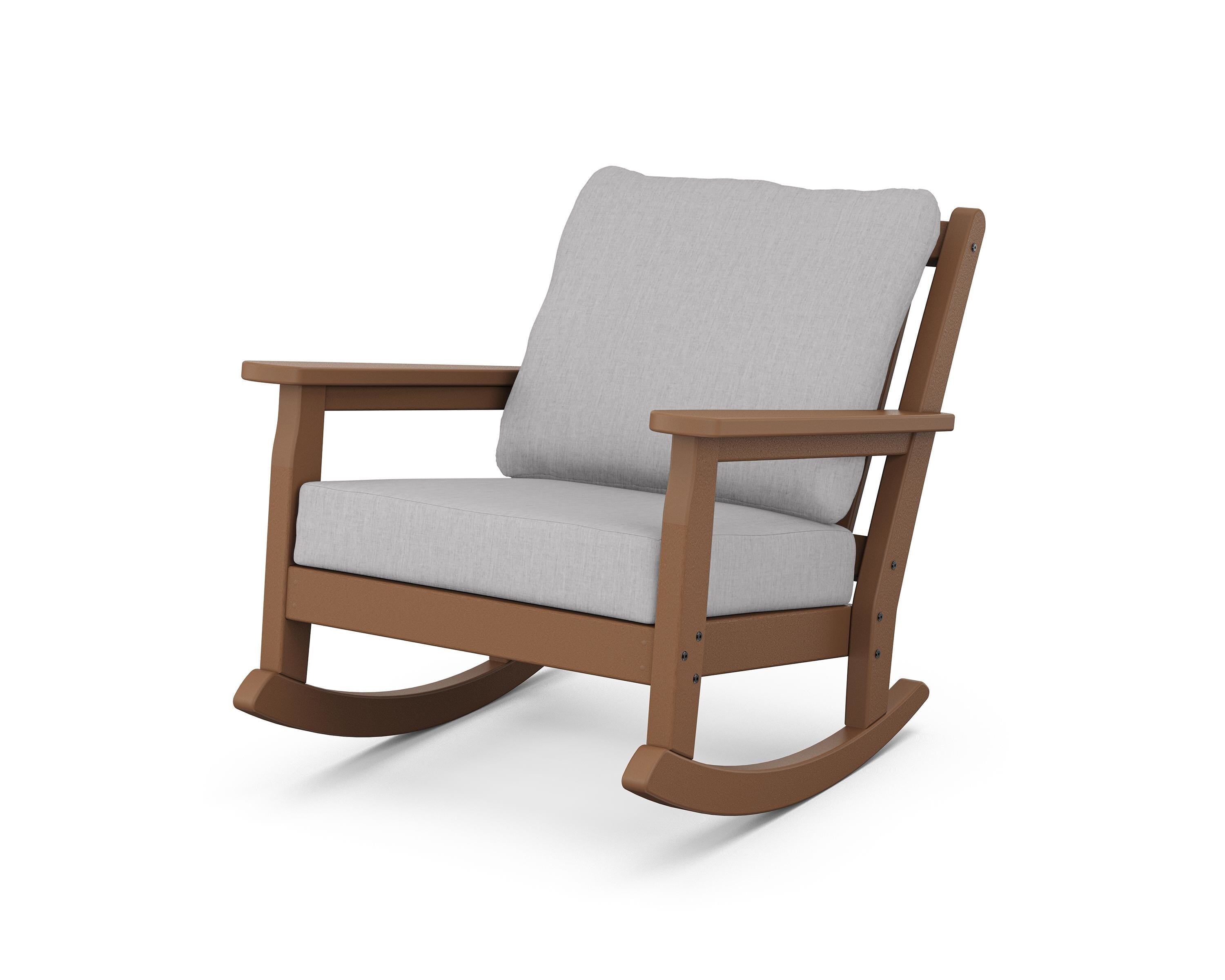 POLYWOOD® Chippendale Deep Seating Rocking Chair in Teak / Granite
