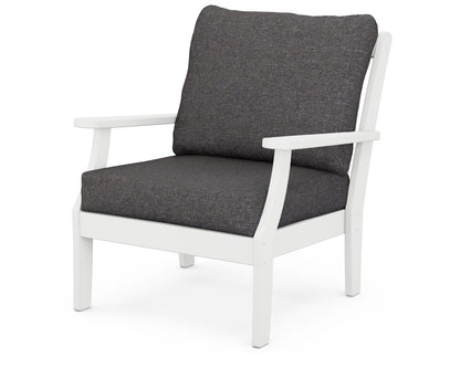 POLYWOOD® Braxton Deep Seating Chair in White / Ash Charcoal