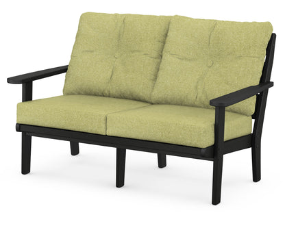 POLYWOOD® Lakeside Deep Seating Loveseat in Black / Chartreuse Boucle