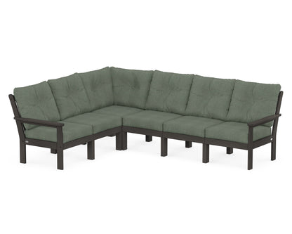 POLYWOOD® Vineyard 6-Piece Sectional in Vintage Coffee / Cast Sage
