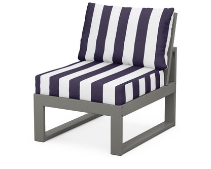 Unbranded Modular Armless Chair in Slate Grey / Cabana Stripe Navy