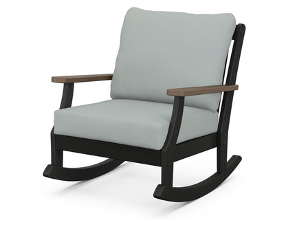 POLYWOOD® Braxton Deep Seating Rocking Chair in Black / Kona / Spa