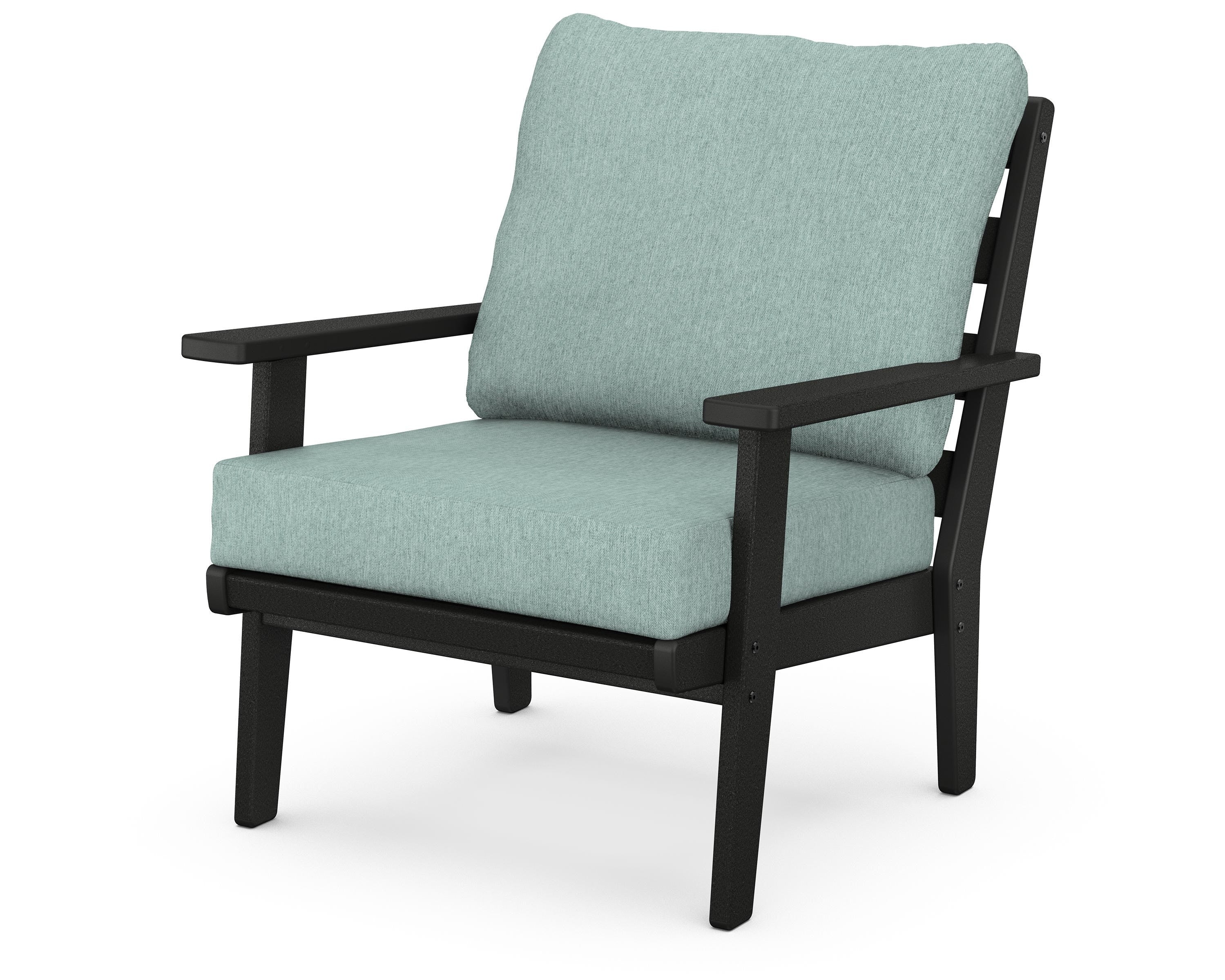 POLYWOOD® Grant Park Deep Seating Chair in Black / Glacier Spa