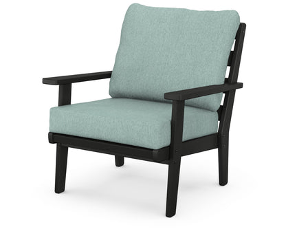 POLYWOOD® Grant Park Deep Seating Chair in Black / Glacier Spa