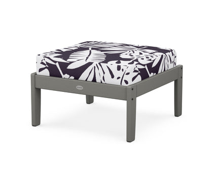 POLYWOOD® Braxton Deep Seating Ottoman in Slate Grey / Leaf Navy