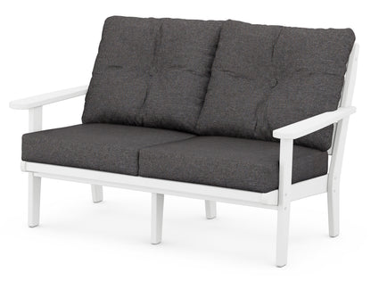 POLYWOOD® Lakeside Deep Seating Loveseat in White / Ash Charcoal