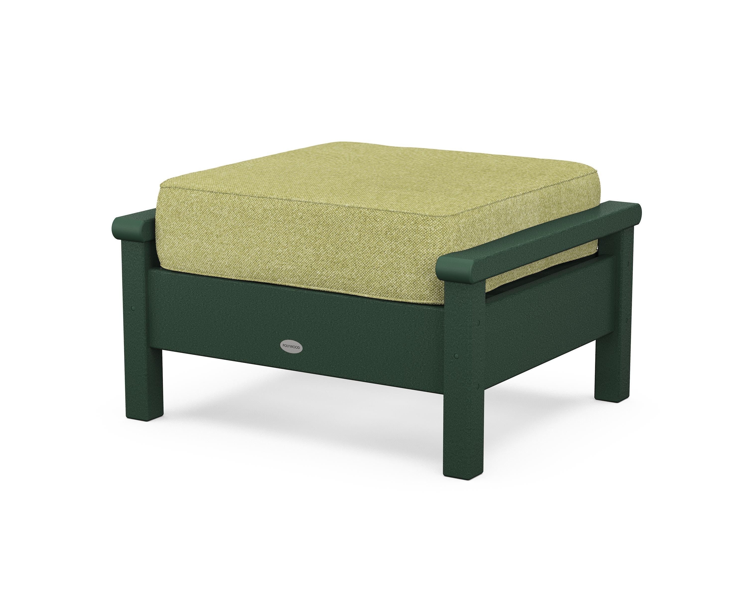 POLYWOOD® Harbour Deep Seating Ottoman in Green / Chartreuse Boucle