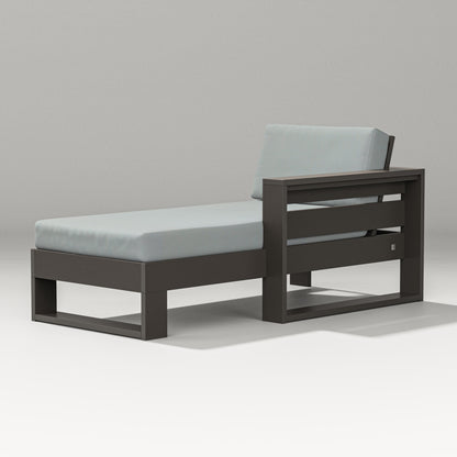 PW Designer Series Latitude Modular Right Arm Chaise in Vintage Coffee / Spa