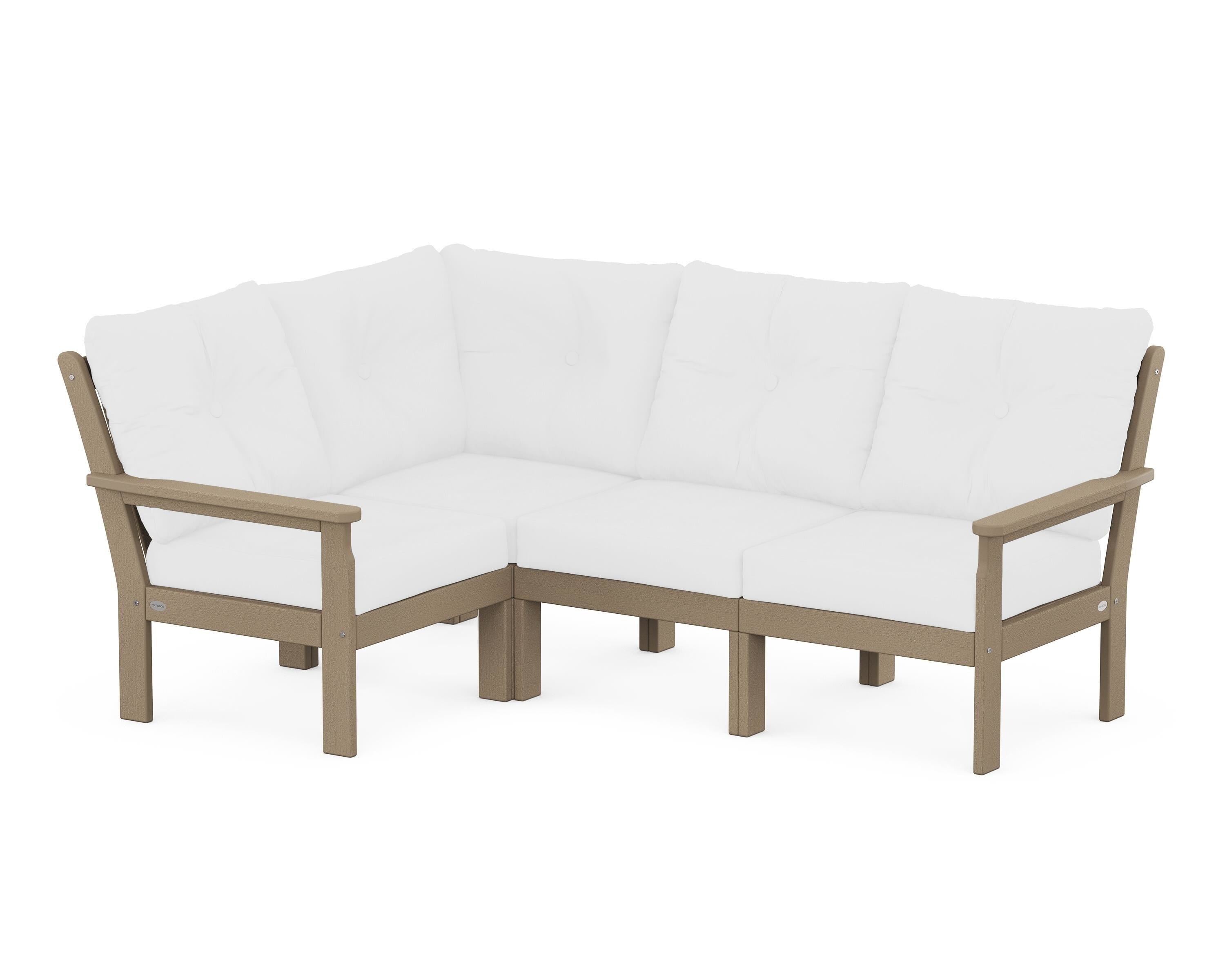 POLYWOOD® Vineyard 4-Piece Sectional in Vintage Sahara / Natural