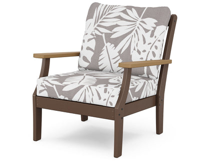 POLYWOOD® Braxton Deep Seating Chair in Mahogany / Natural / Leaf Grey Mist