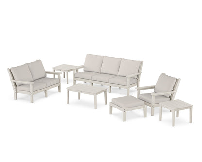 POLYWOOD® Chippendale 7-Piece Deep Seating Set in Sand / Cast Ash