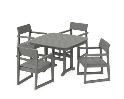 POLYWOOD® EDGE 5-Piece Dining Set with Trestle Legs in Slate Grey