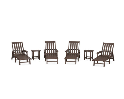 POLYWOOD® Vineyard 6-Piece Chaise with Arms Set in Mahogany