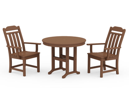 Country Living Cottage 3-Piece Farmhouse Dining Set in Teak