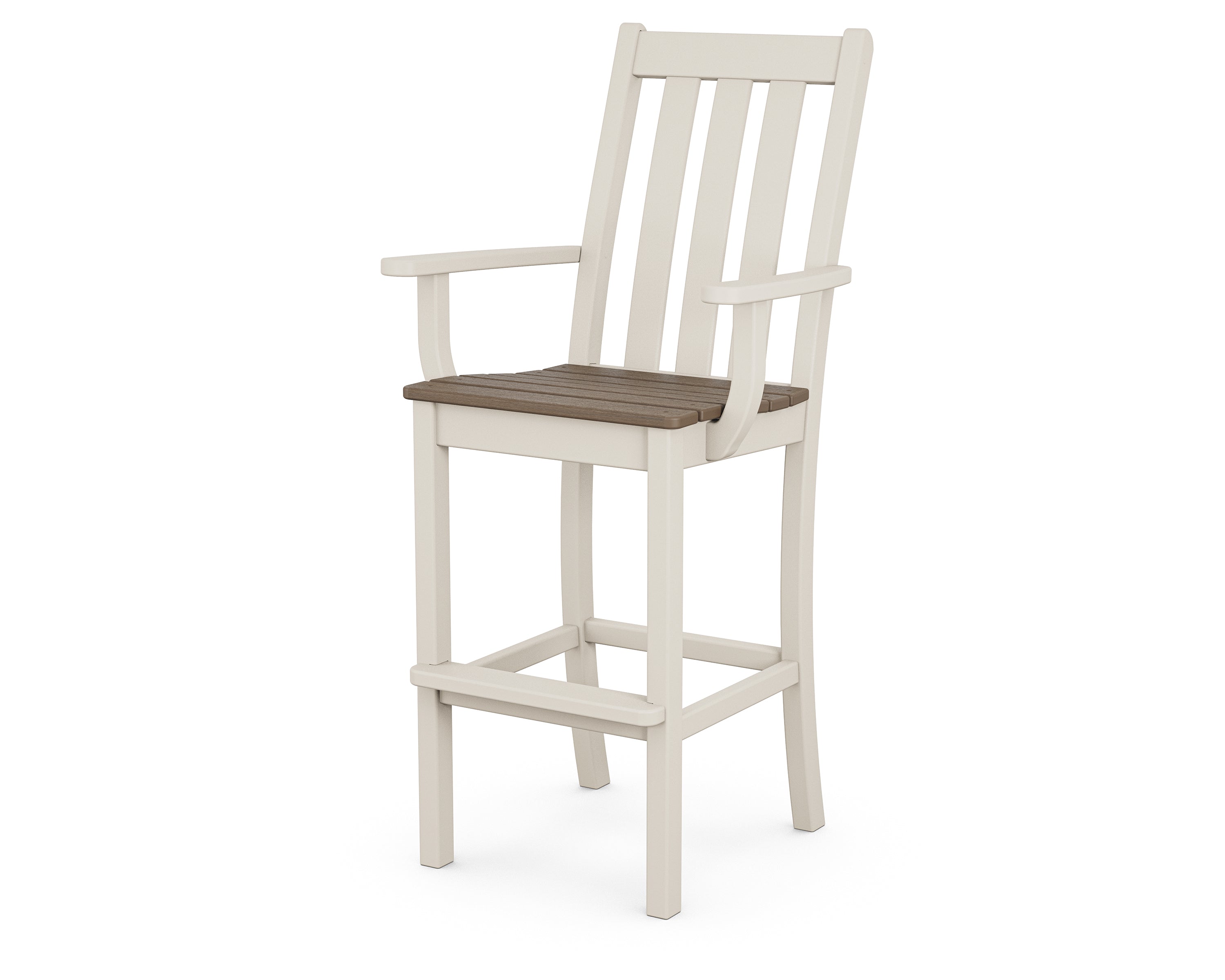 POLYWOOD® Vineyard Bar Arm Chair in Sand / Kona