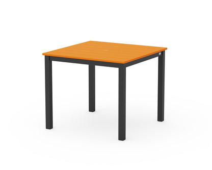 POLYWOOD® Main Street 36" x 36" Dining Table in Black / Tangerine