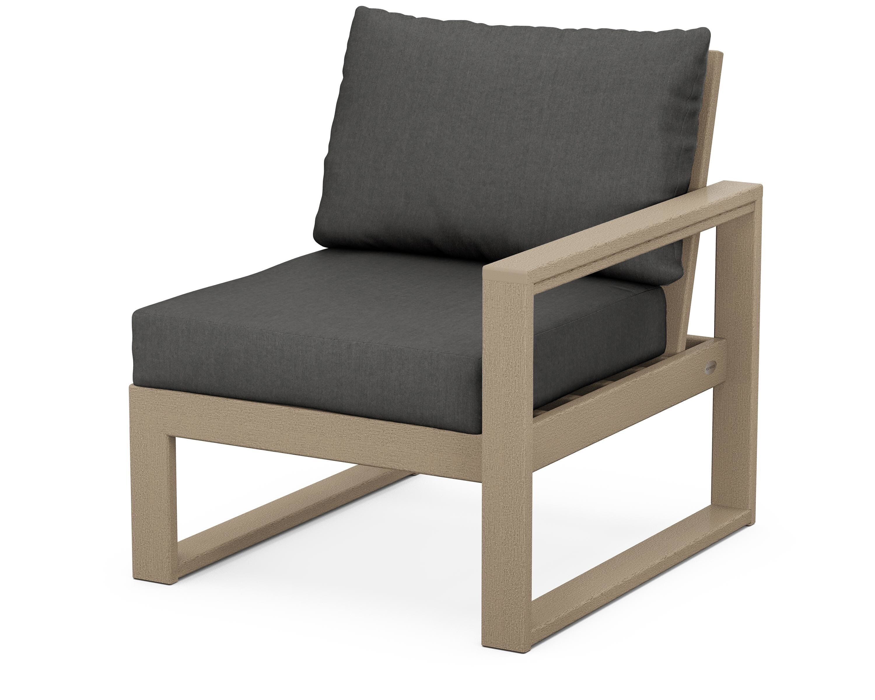 POLYWOOD® EDGE Modular Right Arm Chair in Vintage Sahara / Spectrum Carbon