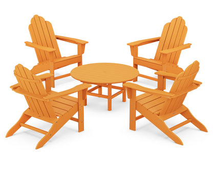 POLYWOOD® Long Island Adirondack 5-Piece Conversation Group in Tangerine