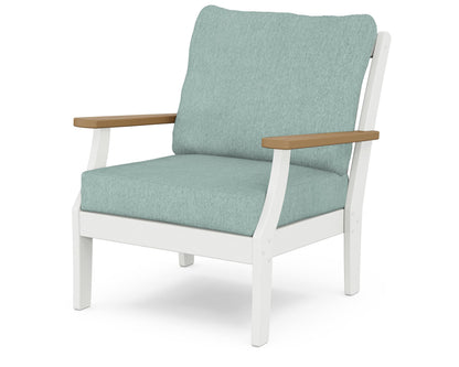 POLYWOOD® Braxton Deep Seating Chair in White / Natural / Glacier Spa