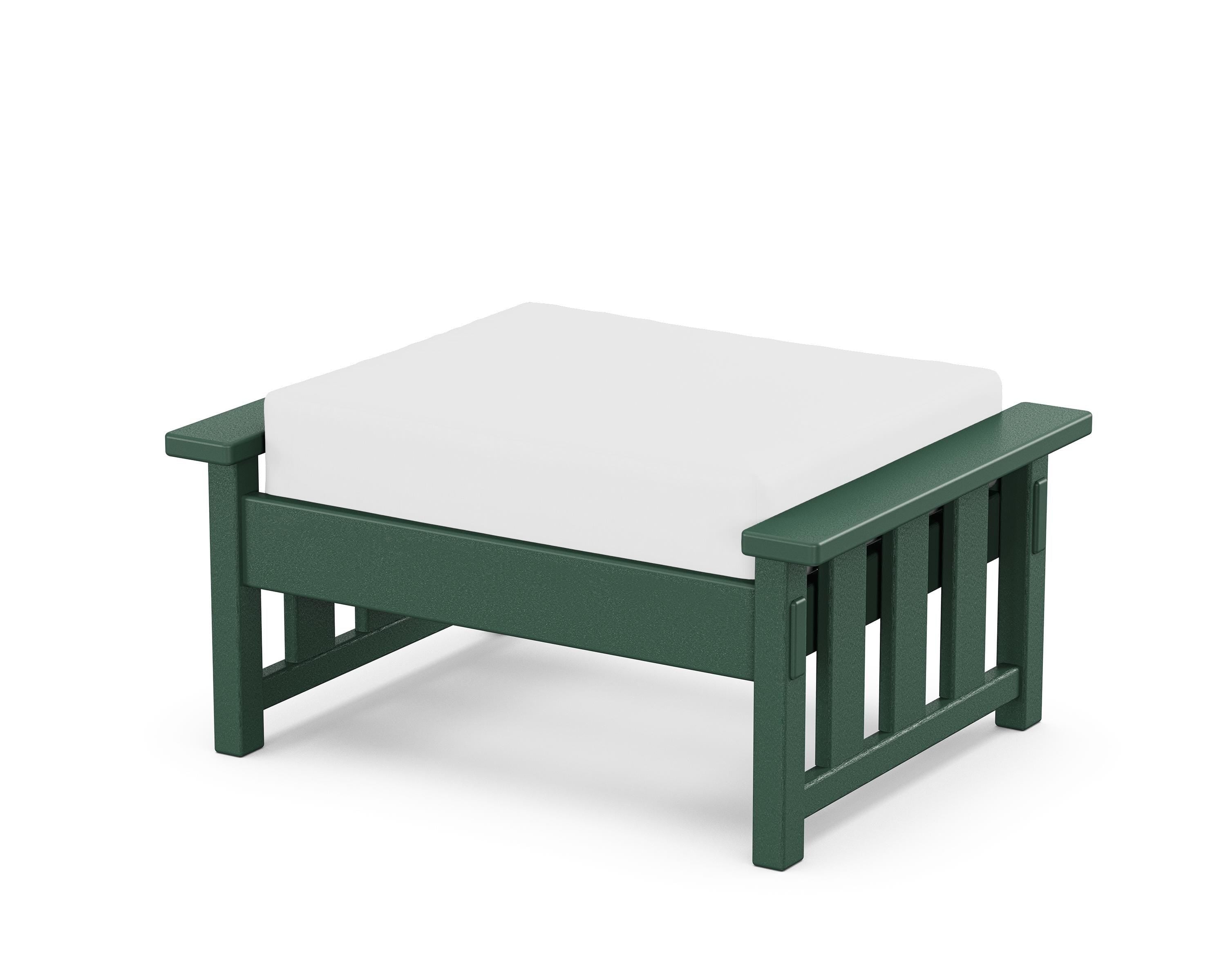 Martha Stewart by POLYWOOD® Acadia Deep Seating Ottoman in Green / Natural