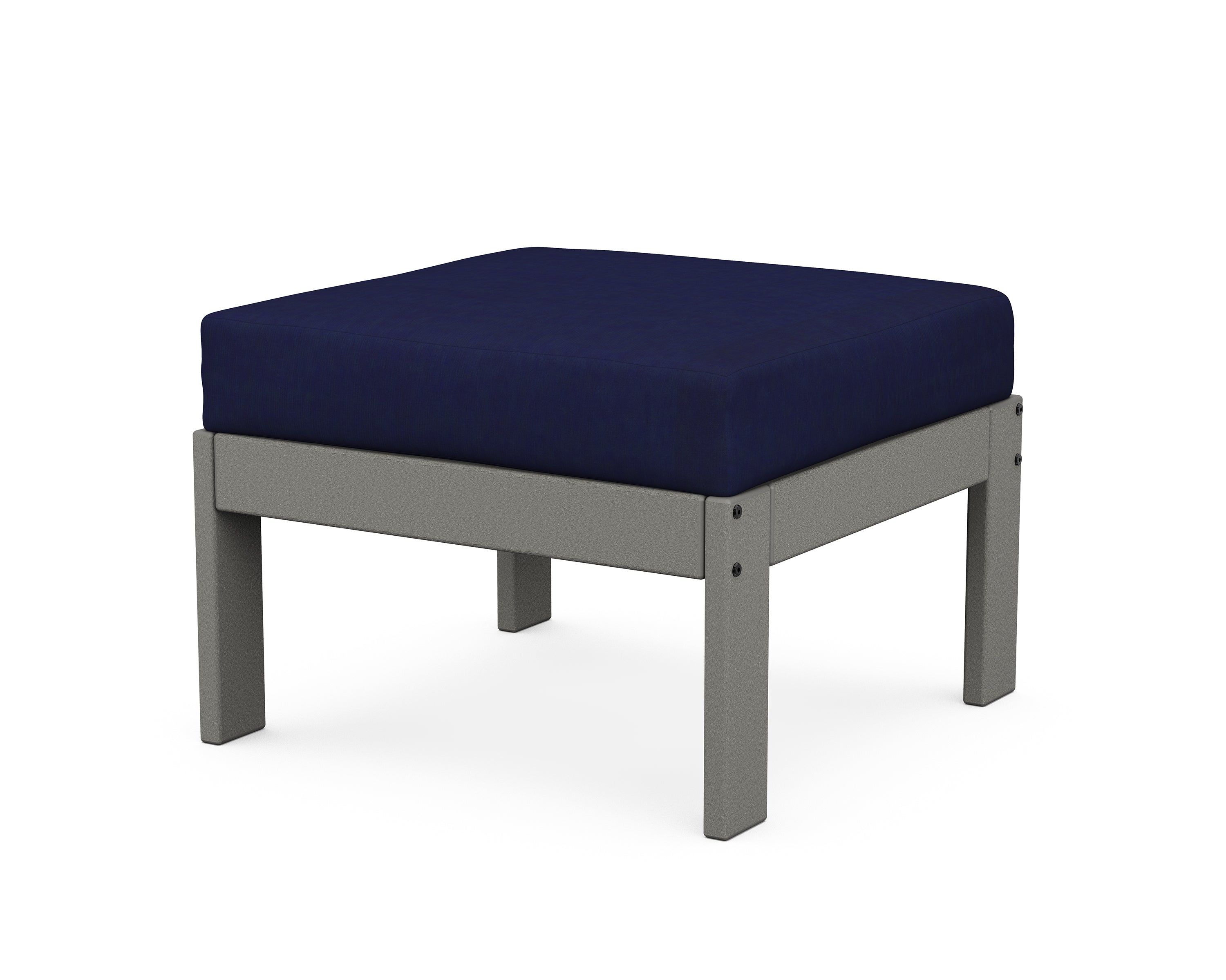 POLYWOOD® Vineyard Modular Ottoman in Slate Grey / Navy