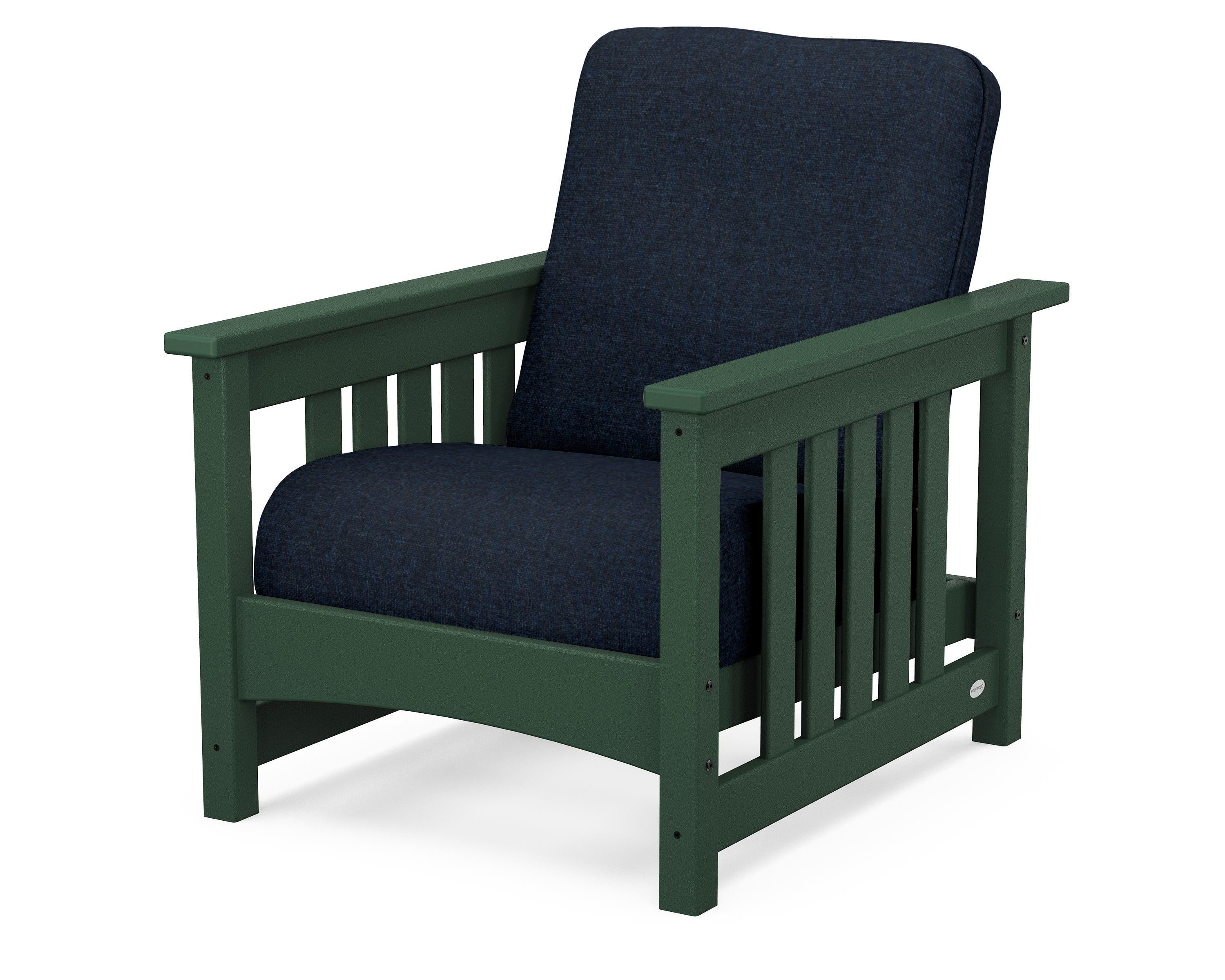 POLYWOOD® Club Mission Chair in Green / Marine Indigo