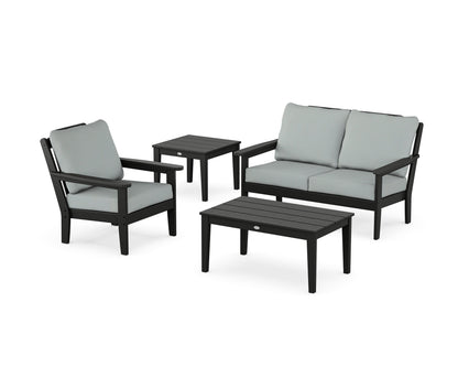 Country Living Wovendale 4-Piece Deep Seating Set in Black / Spa