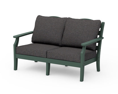 Draper James™ by  POLYWOOD® Savannah Deep Seating Loveseat in Green / Ash Charcoal