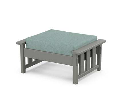 Martha Stewart by POLYWOOD® Acadia Deep Seating Ottoman in Slate Grey / Glacier Spa