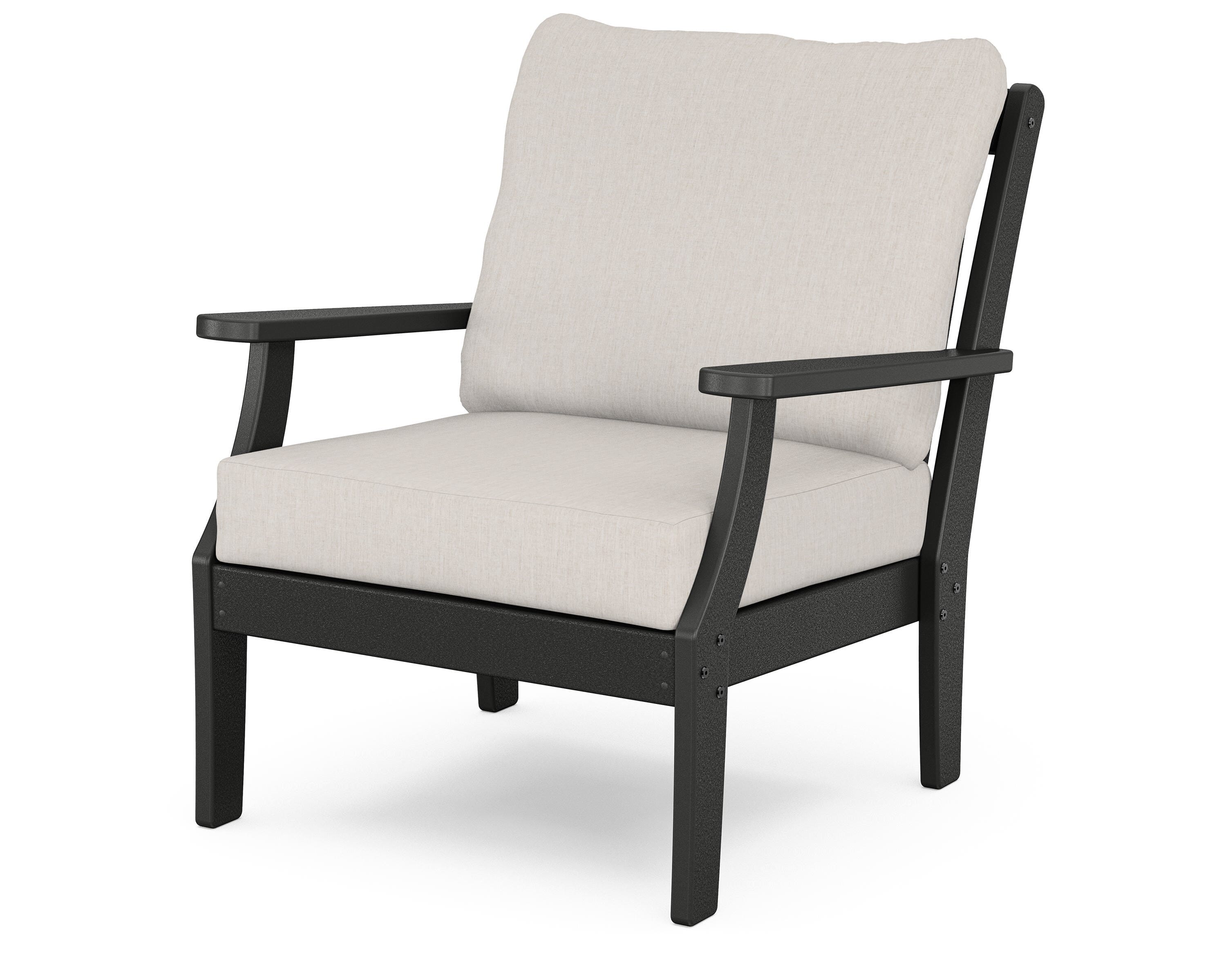 POLYWOOD® Braxton Deep Seating Chair in Black / Cast Ash