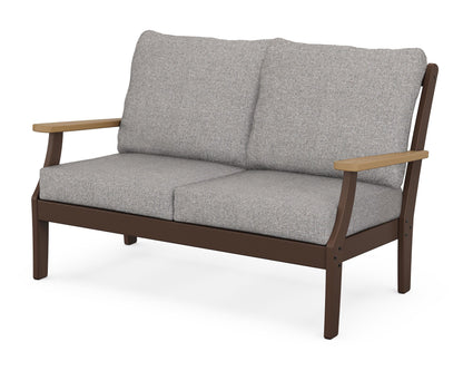 POLYWOOD® Braxton Deep Seating Loveseat in Mahogany / Natural / Grey Mist