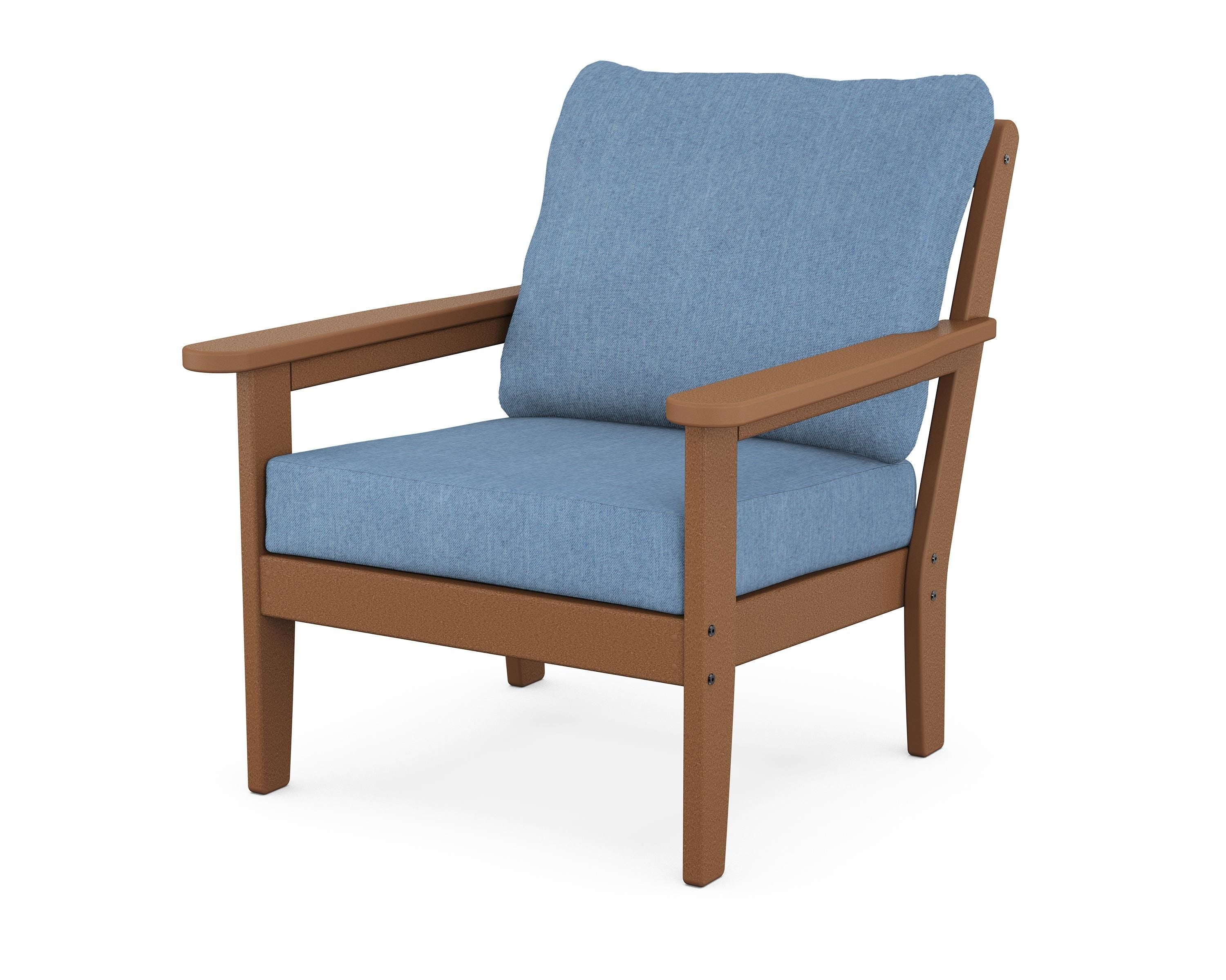 Country Living Cottage Deep Seating Chair in Teak / Sky Blue