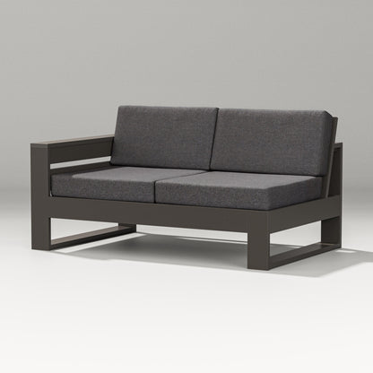 PW Designer Series Latitude Modular Left Arm Loveseat in Vintage Coffee / Ash Charcoal