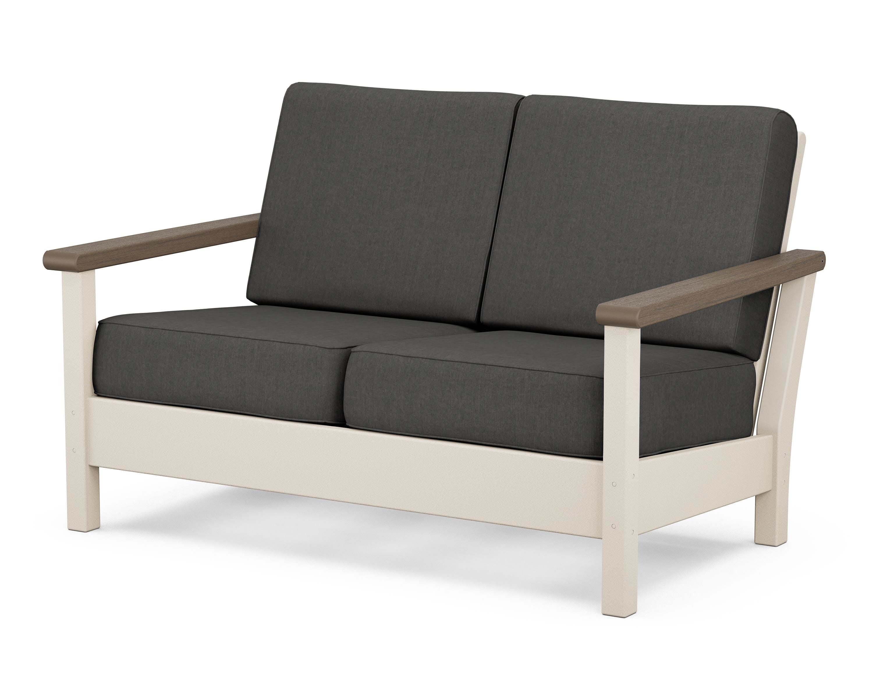 POLYWOOD® Harbour Deep Seating Loveseat in Sand / Kona / Spectrum Carbon
