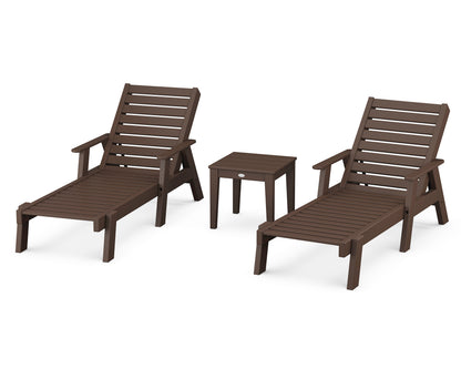 POLYWOOD® Captain Chaise 3-Piece Set with Arms in Mahogany