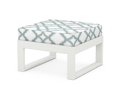 Unbranded Modular Ottoman - Modern in Vintage White / Trellis Glacier Spa