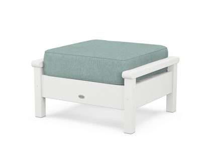 POLYWOOD® Harbour Deep Seating Ottoman in White / Glacier Spa