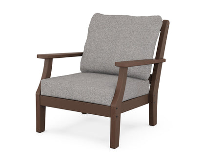 Martha Stewart by POLYWOOD® Chinoiserie Deep Seating Chair in Mahogany / Grey Mist