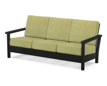 POLYWOOD® Harbour Deep Seating Sofa in Black / Chartreuse Boucle