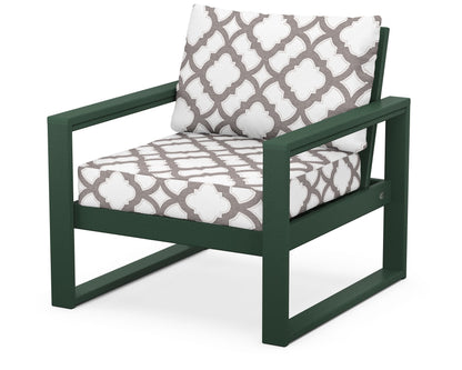 POLYWOOD® EDGE Club Chair in Green / Trellis Grey Mist