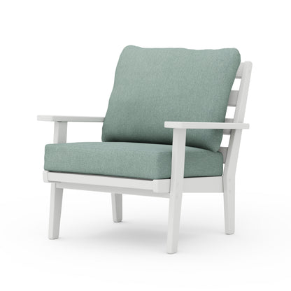 POLYWOOD® Grant Park Deep Seating Chair in White / Glacier Spa