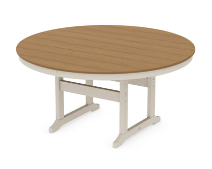 POLYWOOD® 60" Round Farmhouse Dining Table in Sand / Natural